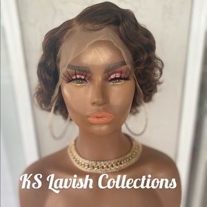 13*6 Pixie Curly Lace Front Wig 8” inch